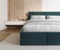 Čalouněná postel FRESIA 180x200cm Modrá Paris s úložným prostorem kovový rošt