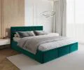 Čalouněná postel FRESIA 180x200cm Tyrkysová Paris s úložným prostorem kovový rošt
