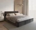 Čalouněná postel FRESIA 90x200cm Tmavě šedá Paris s úložným prostorem kovový rošt