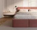 Čalouněná postel FRESIA 120x200cm Lososová Paris s úložným prostorem kovový rošt