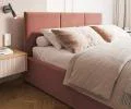Čalouněná postel FRESIA 180x200cm Lososová Paris s úložným prostorem kovový rošt