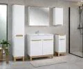 Koupelnová sestava BALI WHITE 60cm s vysokou skříňkou, zrcadlem a umyvadlem