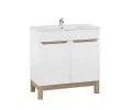 Koupelnová sestava BALI WHITE 80cm s vysokou skříňkou 2D1S, zrcadlem a umyvadlem