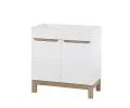 Koupelnová sestava BALI WHITE 80cm s vysokou skříňkou 2D1S, zrcadlem a umyvadlem