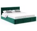 Čalouněná postel FRESIA 180x200 s kovovým zdvižným roštem ZELENÁ TRINITY