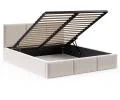 Čalouněná postel FRESIA 200x200 s kovovým zdvižným roštem KRÉMOVÁ TRINITY
