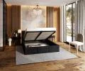 Čalouněná postel FRESIA 200x200 s kovovým zdvižným roštem ČERNÁ TRINITY