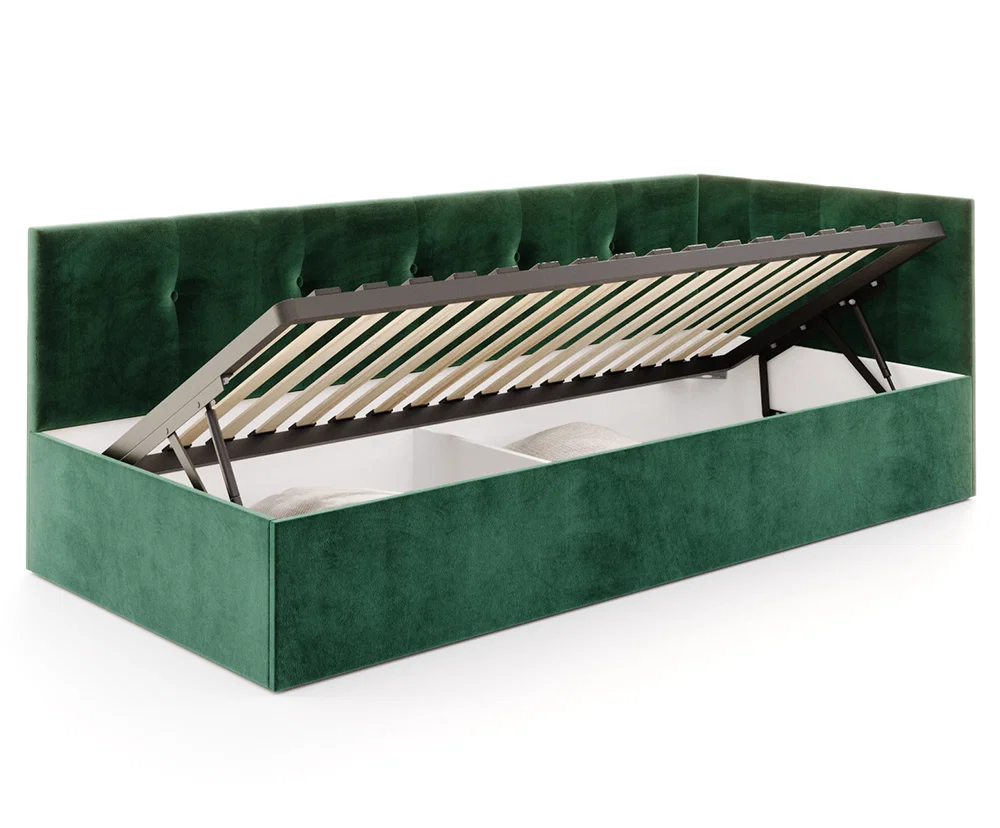 Postel EDDY 2 pro děti a mládež zelená TRINITY 90x200 kovový zdvižný rošt