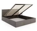 Čalouněná postel FRESIA 140x200cm Grafit Ottawa s úložným prostorem kovový rošt