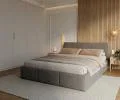 Čalouněná postel FRESIA 180x200cm Grafit Ottawa s úložným prostorem kovový rošt