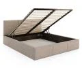 Čalouněná postel FRESIA 140x200cm Béžová Ottawa s úložným prostorem kovový rošt