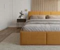 Čalouněná postel FRESIA 180x200cm Žlutá Ottawa s úložným prostorem kovový rošt