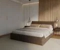 Čalouněná postel FRESIA 90x200cm Hnědá Ottawa s úložným prostorem kovový rošt