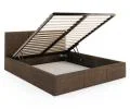 Čalouněná postel FRESIA 90x200cm Hnědá Ottawa s úložným prostorem kovový rošt