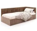 Postel EDDY 2 pro děti a mládež hnědá TRINITY 100x200 kovový zdvižný rošt