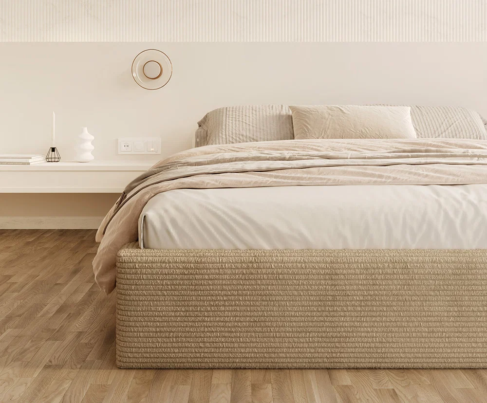 Čalouněná postel ORLANDO 160x200 Béžová Sztruks s úložným prostorem kovový rošt