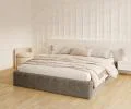 Čalouněná postel ORLANDO 180x200 Tmavě šedá Sztruks s úložným prostorem kovový rošt