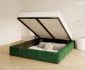 Čalouněná postel ORLANDO 90x200 Zelená Sztruks s úložným prostorem kovový rošt
