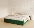 Čalouněná postel ORLANDO 140x200 Zelená Sztruks s úložným prostorem kovový rošt