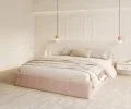 Čalouněná postel ORLANDO 120x200 Růžová Sztruks s úložným prostorem kovový rošt