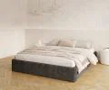 Čalouněná postel ORLANDO 90x200 Černá Sztruks s úložným prostorem kovový rošt