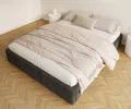 Čalouněná postel ORLANDO 90x200 Černá Sztruks s úložným prostorem kovový rošt