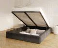 Čalouněná postel ORLANDO 90x200 Černá Sztruks s úložným prostorem kovový rošt