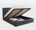 Čalouněná postel COLORADO 90x200 s kovovým zdvižným roštem TMAVĚ ŠEDÁ TRINITY