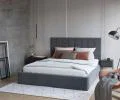 Čalouněná postel COLORADO 200x200 s kovovým zdvižným roštem TMAVĚ ŠEDÁ TRINITY
