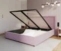 Čalouněná postel NOBILE 120x200 Fialová Paris s úložným prostorem kovový rošt