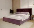 Čalouněná postel NOBILE 120x200 Tmavě fialová Paris s úložným prostorem kovový rošt