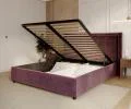 Čalouněná postel NOBILE 120x200 Tmavě fialová Paris s úložným prostorem kovový rošt