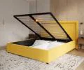 Čalouněná postel NOBILE 140x200 Žlutá Paris s úložným prostorem kovový rošt