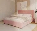 Čalouněná postel NOBILE 140x200 Růžová Paris s úložným prostorem kovový rošt