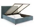 Čalouněná postel NOBILE 140x200 Modrá Paris s úložným prostorem kovový rošt