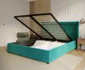 Čalouněná postel NOBILE 140x200 Tyrkysová Paris s úložným prostorem kovový rošt