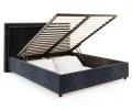 Čalouněná postel NOBILE 160x200 Tmavě modrá Paris s úložným prostorem kovový rošt