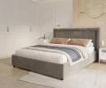 Čalouněná postel NOBILE 160x200 Tmavě šedá Paris s úložným prostorem kovový rošt