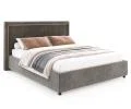 Čalouněná postel NOBILE 160x200 Tmavě šedá Paris s úložným prostorem kovový rošt