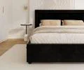 Čalouněná postel NOBILE 180x200 Černá Paris s úložným prostorem kovový rošt
