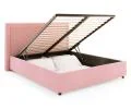 Čalouněná postel NOBILE 180x200 Růžová Paris s úložným prostorem kovový rošt