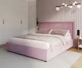 Čalouněná postel NOBILE 180x200 Fialová Paris s úložným prostorem kovový rošt