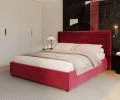 Čalouněná postel NOBILE 180x200 Vínová Paris s úložným prostorem kovový rošt