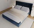 Čalouněná postel NOBILE 180x200 Tmavě modrá Paris s úložným prostorem kovový rošt