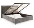Čalouněná postel NOBILE 90x200 Tmavě šedá Paris s úložným prostorem kovový rošt