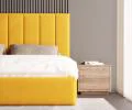 Čalouněná postel COLORADO 140x200 s kovovým zdvižným roštem ŽLUTÁ PARIS