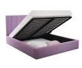 Čalouněná postel COLORADO 90x200 s kovovým zdvižným roštem FIALOVÁ PARIS