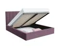 Čalouněná postel COLORADO 120x200 s kovovým zdvižným roštem TMAVĚ FIALOVÁ PARIS