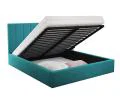 Čalouněná postel COLORADO 160x200 s kovovým zdvižným roštem TYRKYSOVÁ PARIS