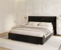Čalouněná postel PERFETTO 140x200 s kovovým zdvižným roštem ČERNÁ PARIS